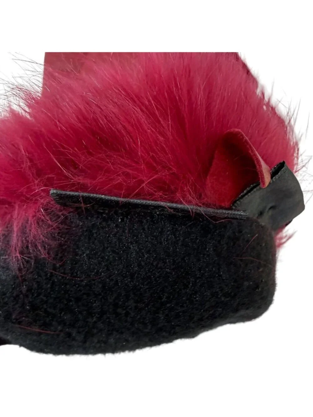 Wilsons Red Leather Gloves Womens Large Real Rabbit Fur Cuff Thinsulate